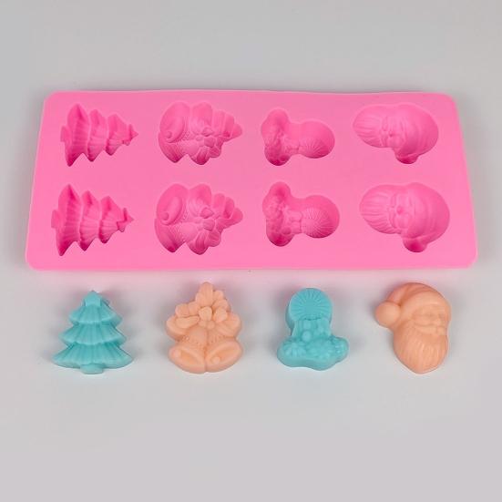 Christmas Chocolate Molds Easy to Demold Silicone Candy Molds Santa Clause Christmas Tree Bell Shape