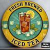 D Flat Pc Pcs Suitable for Cafe Bar Restaurant Vintage Fresh Brewed Iced Tea Sign  Xinxcm Round WallMountable R