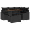 Garden Sofa Set with Storage 5 Pcs Black Poly Rattan