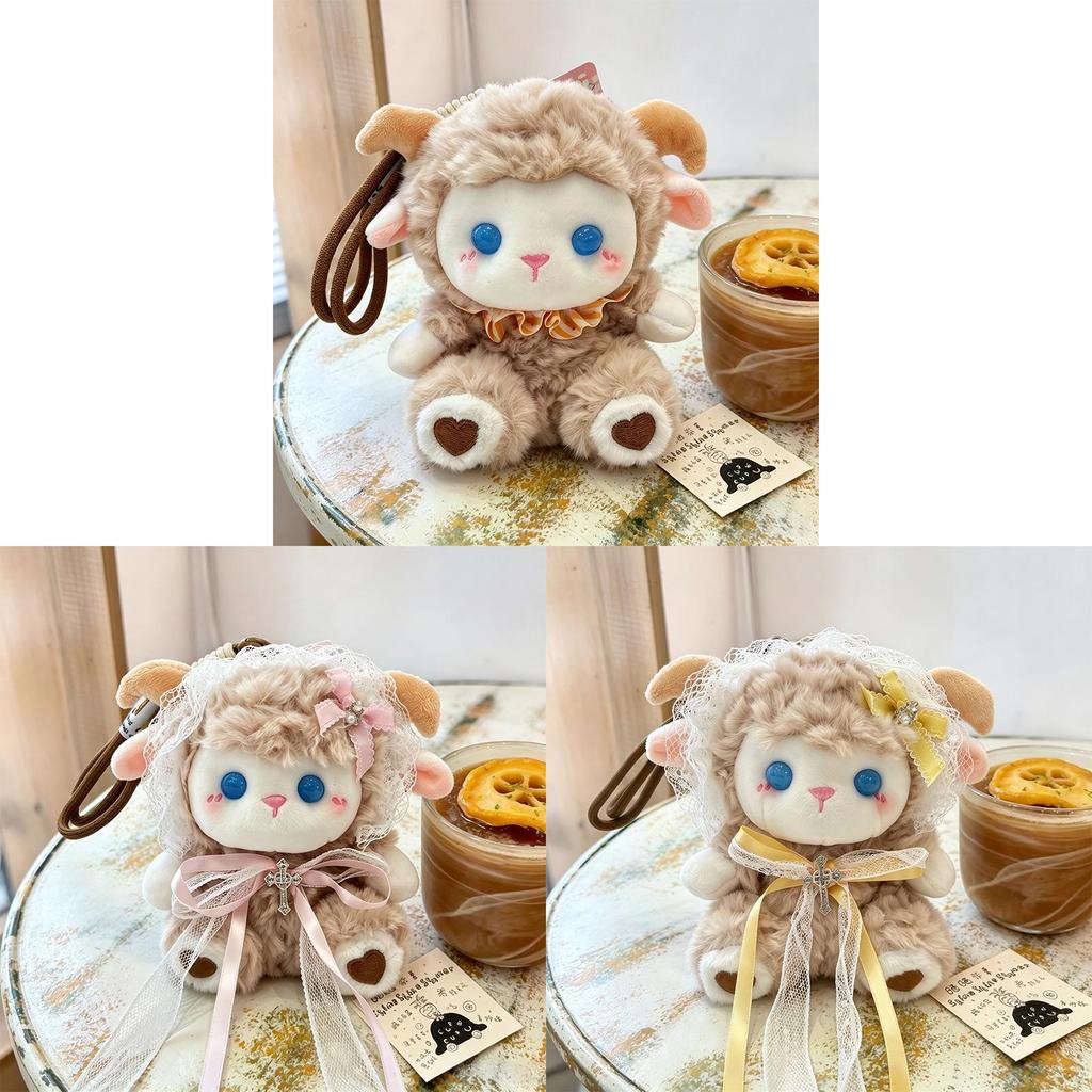 Sheep Plush Toy With Lace Headband Cute Gift For Girls And Boys