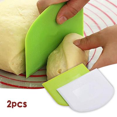 2PC Plastic Cake  Spatula Dough Butter Batter Scraper Baking Tools
