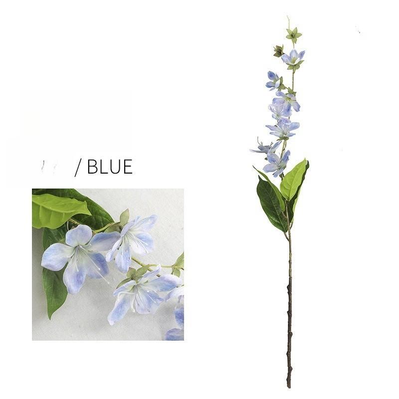 

3D-печать Высококачественная имитация цветка, подвесной шелковый цветок, европейский стиль, домашний декор, отель, мягкое украшение, свадебный подвесной шелковый жасмин 80cm синий