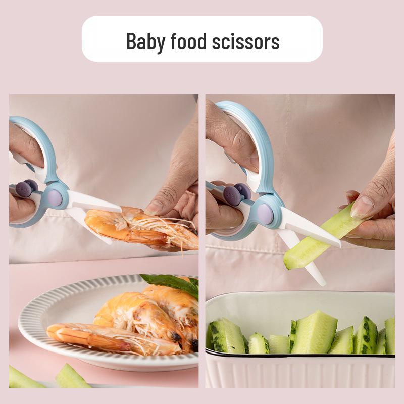 Portable Ceramic Scissors for Cutting Meats and Grinding Food - Ideal for Babies, Children, and Elderly Use During Steaming and Boiling
