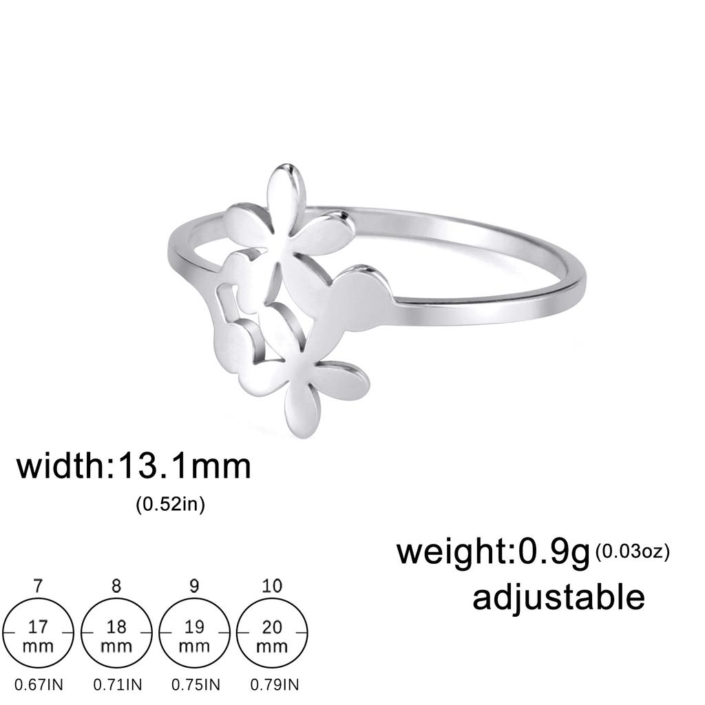 Stainless Steel Small Elegant Flower Ring Women Bohemian Finger Rings 2026 Fashion Wedding Band Jewelry Birthday Gift