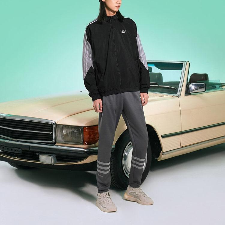 Adidas Color Block Stripe Joggers Men Bottoms Dark-Grey HE4690