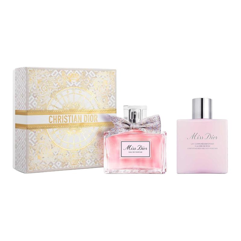 

DIOR Miss Eau de Parfum Body Lotion Perfume Set Golden Ball Limited Gift Box EDP Eau de Parfum Lily of the Valley Peony 50ml+75ml золотой