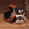 Individual Watch Storage Container Single Box with Curved Flip Lid, Soft Interior Lining Gift Pillow Holder, Waterproof PU Leather for Luxury