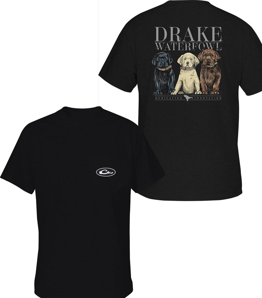 Drake Waterfowl Old School Camo Tričko Pánské Ležérní Čistá Bavlna Volné Nadměrná Velikost Velká Velikost Sportovní Rybářské Tričko