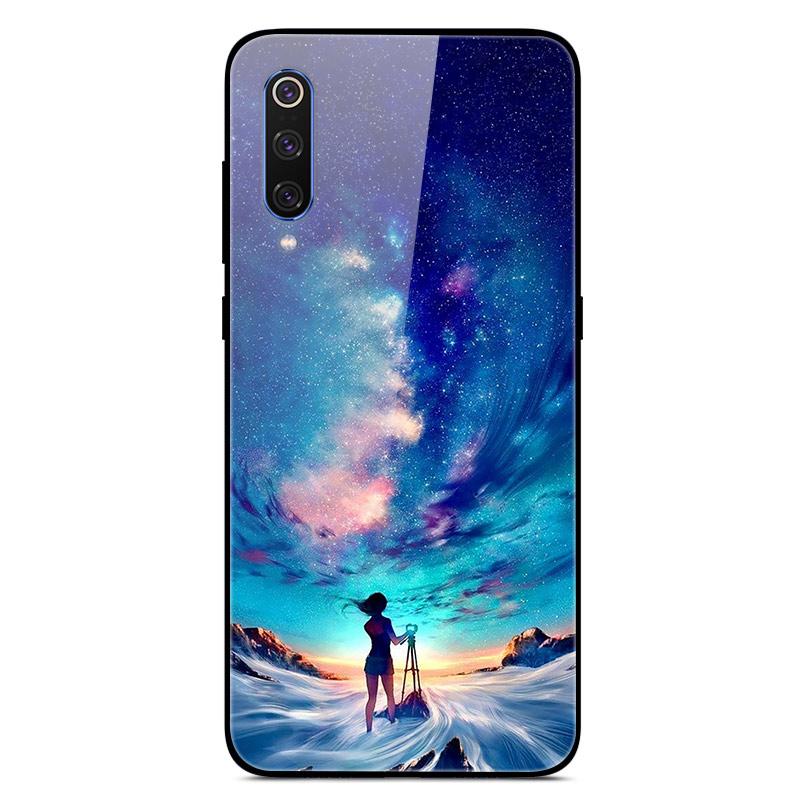 For Xiaomi Mi 9 Mi9 SE Tempered Glass Case Hard Cover Phone Case For Xiaomi Mi 9 SE Mi9 T 9T Pro Cases Redmi Note 9S 9 S Cover