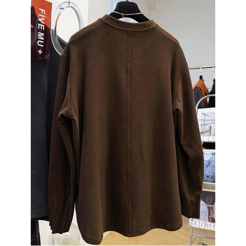 Plus Size Sisters Brushed Long Sleeve Loose T-shirt for Women - Autumn/Winter Casual Design Base Layer