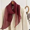 160*30cm Summer Retro Polka Dot Long Silk Scarf – Oversized Oblong Shawl Lightweight Wrap for Women