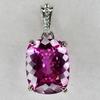 Colgante Natural de Turmalina Rosa Plata de Ley 925 Piedra Preciosa de 22 Quilates