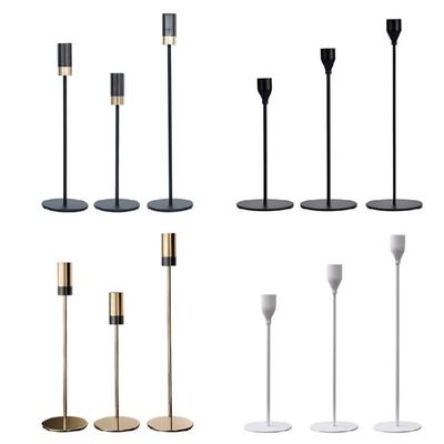 Iron Candle Holders Set 3Pieces French Type Elegant Candle Stands for Creative Inviting Space Decoration Elegant