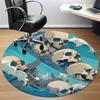 1PC Skulls Ocean Office Round Area Rug, Indoor Mat Suitable For Office, Under Office Chairs Bedroom Living Room Home Decor, Room Deco 036