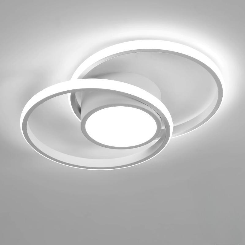LED Ceiling Light Fixture 4500K Modern Black Square Close to Ceiling Lamp for Bathroom Bedroom Kitchen Balcony Stair Hallway Lighting