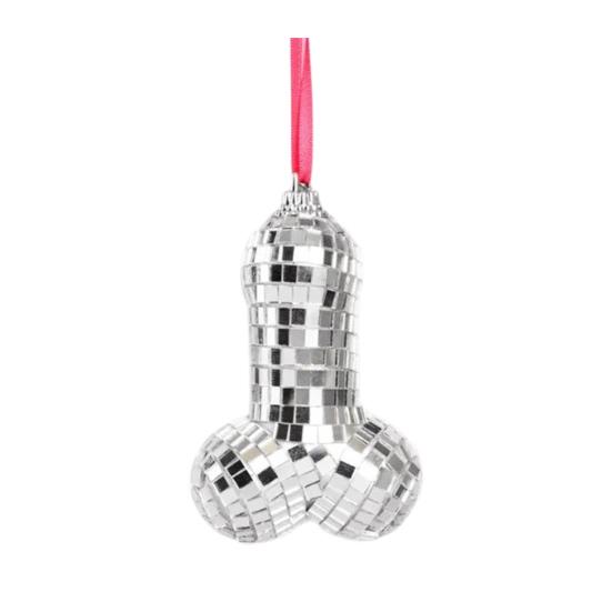 

Зеркальный диско-шар, забавное 3D-украшение для рождественской елки, блестящая серебряная колбаса