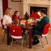 Christmas Decor Nonwoven Fabric Chair Cover With Festive Red Design For Holiday Dining