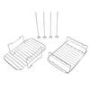 2PCS Double Layer Fryer Rack Set 304 Stainless Steel Stackable Rectangular Fryer Skewer Rack for Fryer Accessories