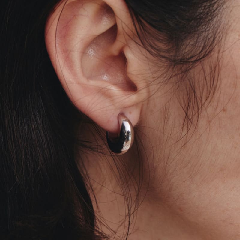 hyeres-lor H Edition Silver (W) Volume Hoop Earrings HL6E42603W9XXX