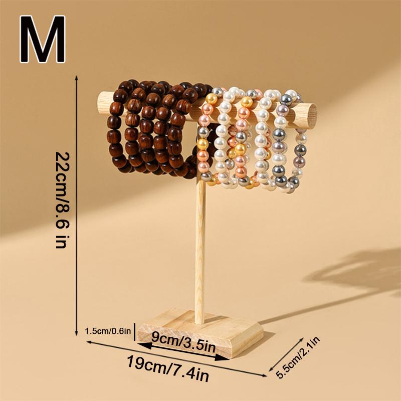 Elegant Multi-Level Wood Bangle Holder Jewelry Display Stand for Bracelets Beads Headbands Easy Assembly Vanity Organizer Rack