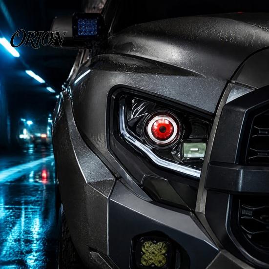 Universal Vehicle Projection Kit Dynamic Eye Car Light, Demon Synchronized RGB Animation Lamps, Devil Headlight Projector 6/33 Mode Remote Control