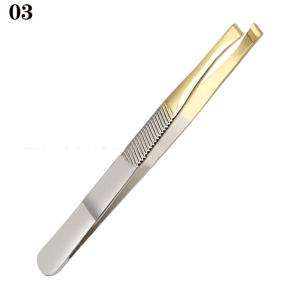 Polished Multipurpose Slant/Tip/Flat Eyebrow Tweezers Plucking Eyebrows Ingrown Hair Removal Beards Tool