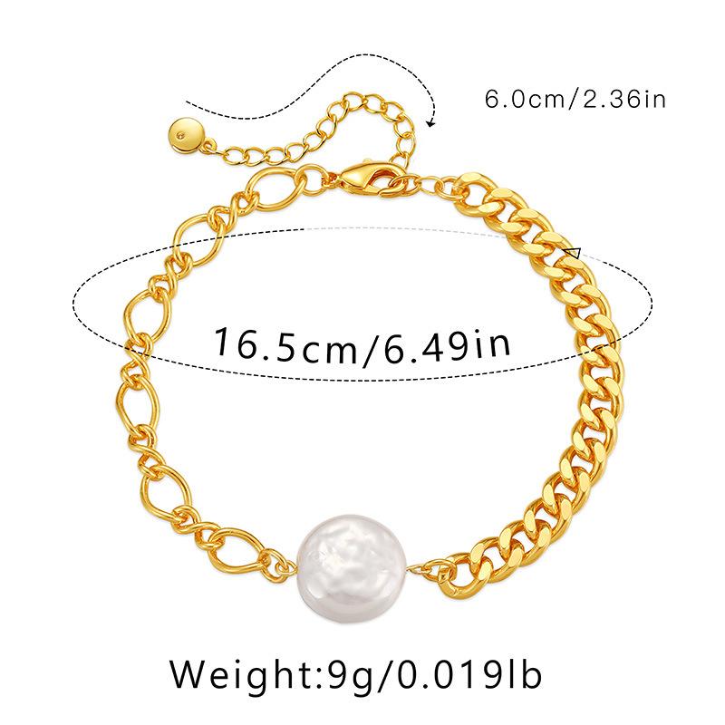Irregular Natural Shell Pearl Bracelet Pearl Pendant Splicing Chain Women Fashion Jewelry