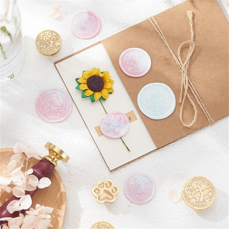 Floral Pattern Wax Seal Stamp Head for Valentine Card Wedding Invitation Envelope, Exquisite Pattern Wax Seal Stamp Head