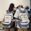 Student Schoolbag Women's Color Block Backpack Men Large Capacity Backpack