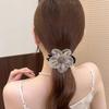 Korean Style Rhinestone Flower Top Knot Claw Clip for Women - 2025 Hairpin Headwear Fashion