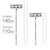 Long Handle Cleaning Brush Window Cleaner Glass Squeegee Telescopic Rod Rotating Head with Cleaning Cloth Rubber Wiper