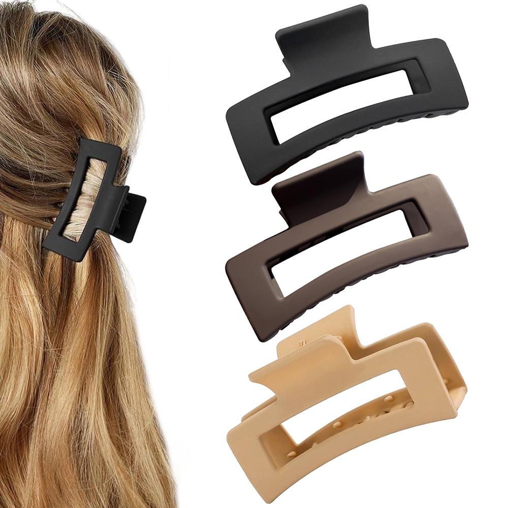 3pcs Hair Clip, Curly Hair Clip, Frosted Shark Clip, Simple And High-End Headband, Hair Clip At The Back Of The Head