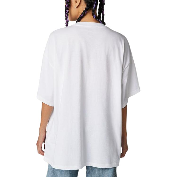 Converse Set In Sleeve T Shirt Women's White 10023881-A01