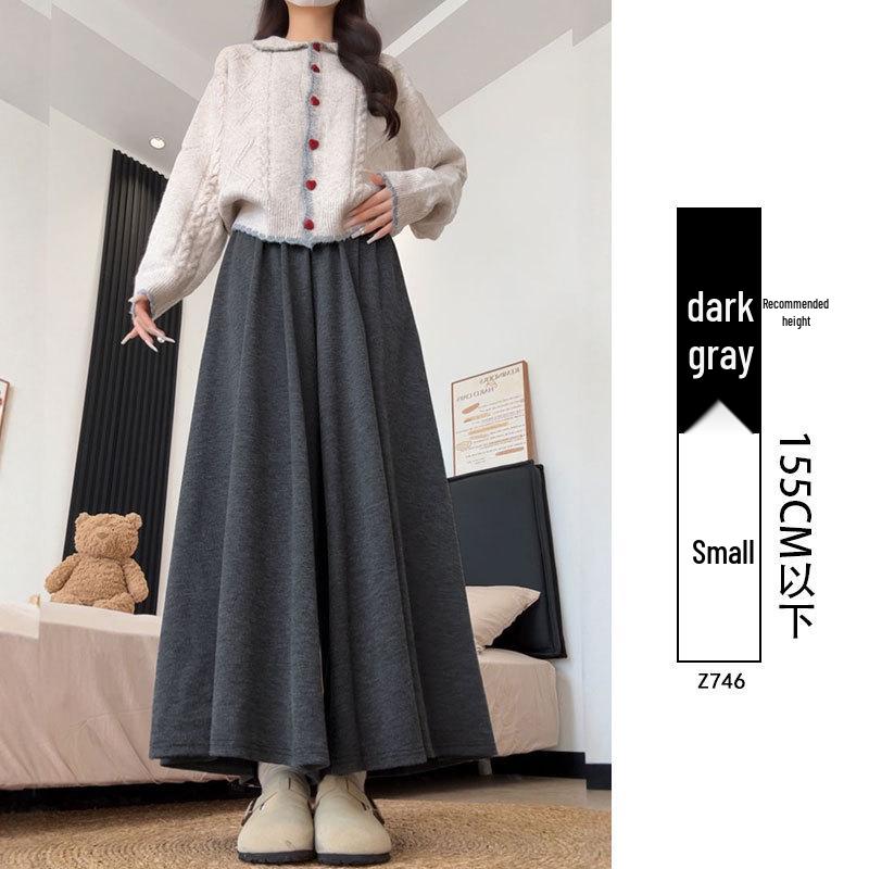 Yamamoto Women's High Waist A-Line Midi Culottes - Summer 2025 Ice Silk Casual Wide Leg Pants