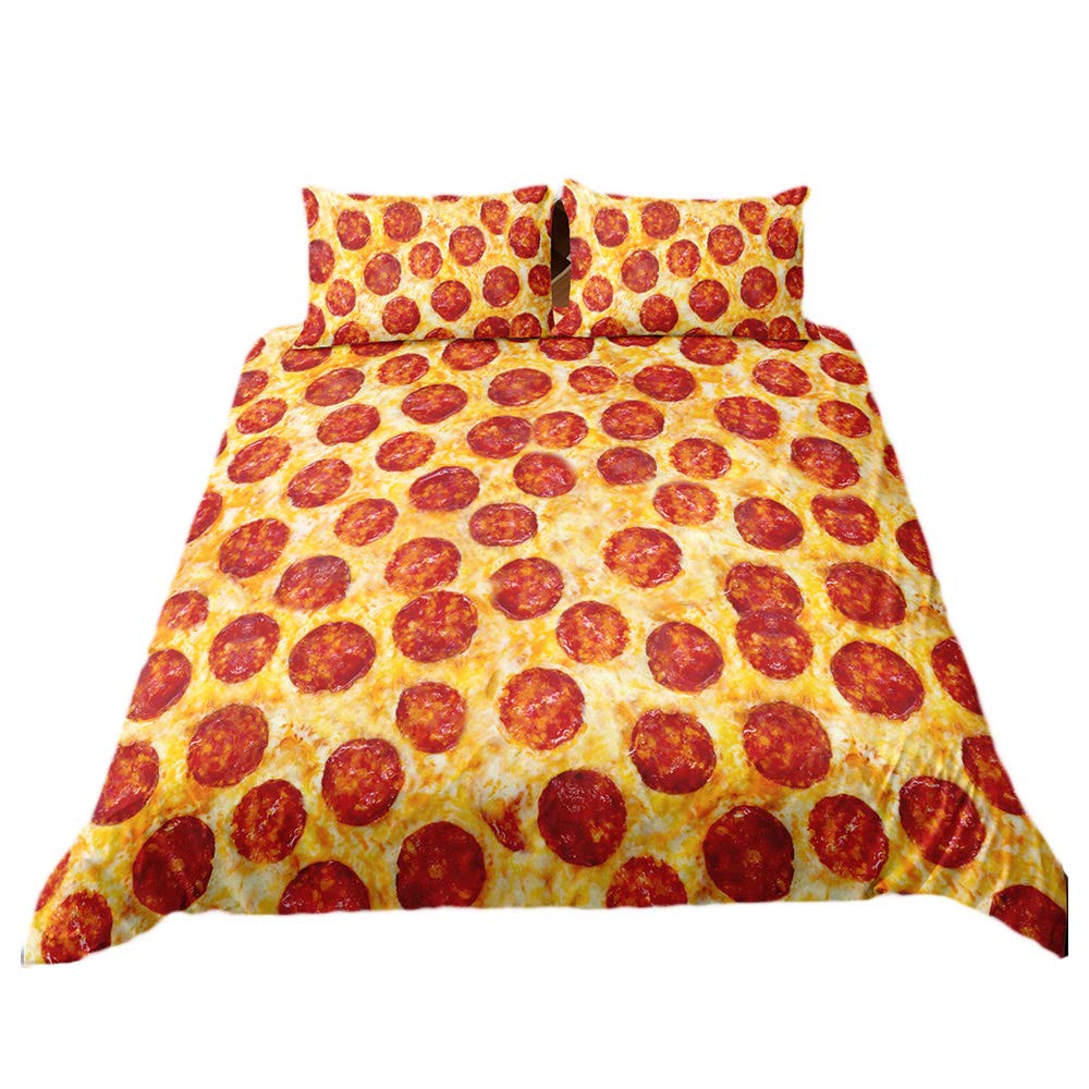 

Pizza Duvet Covers 3D Printed Food Bedding Sets Quilt Covers For Children And Adults 1 Quilt Cover 2 Pillowcases Queen King Size EU Single(135x200cm)