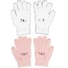 1-2pair Adorable Gloves Portable Winter Gloves Cute Soft Fluffy Plush Winter Gloves Cartoon Bear Winter Warm Full Finger Gloves