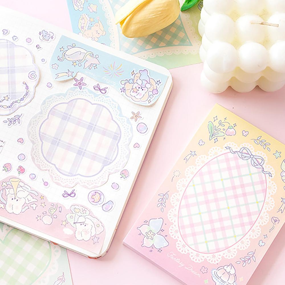 100 sheets Manga Dreaming Memo Book Cute and Tearable Girl Student High Beauty Notebook Material Memo Paper