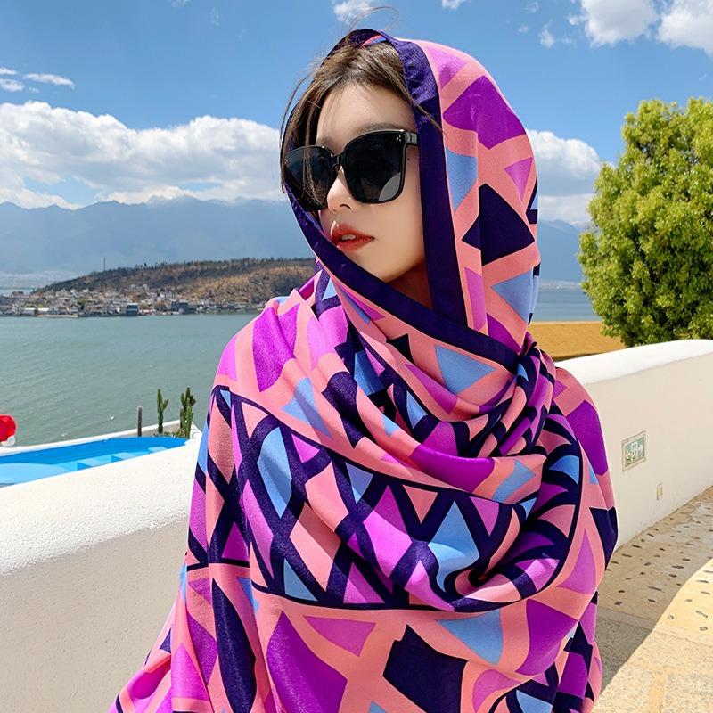 Women S Ethnic Style Thin Scarf For Beach Travel Sun Protection Photography
