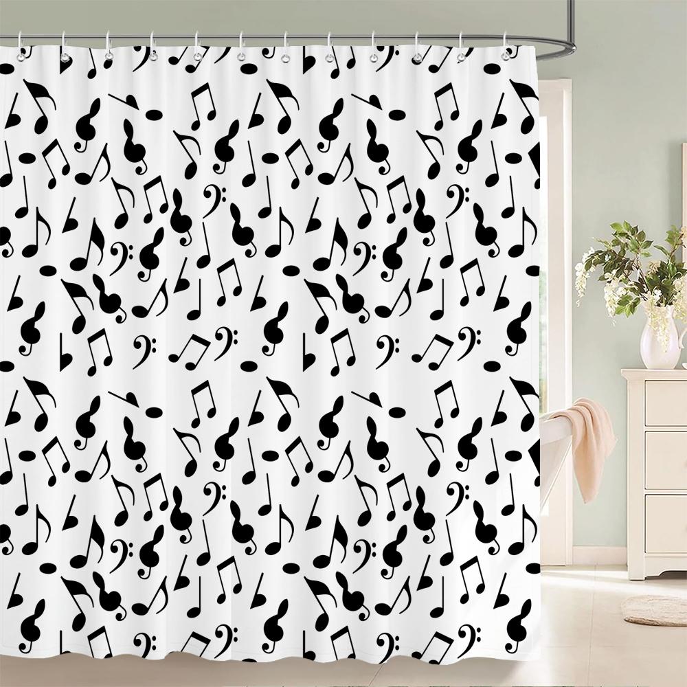 3D Music Rock Style Printed Shower Curtains Bathroom Curtain Frabic Waterproof Polyester Bath Curtain Home Decoration With Hooks
