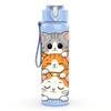 1PC Stacked Hugging Cats 750ml Color Plastic Sports Water Bottle Leakproof Flip Straw Lid Suitable for Sports Office Home Use