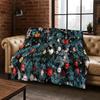3D Merry Christmas Tree Santa Claus Cartoon Flannel Soft Warm Throw Blanket for Bedroom Living Room Bed Camping Picnic Gift