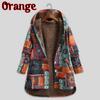 Womens Winter Warm Outwear Print Hooded Pockets Vintage Oversize Coats