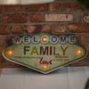 Znak Metalowy Retro Led Welcome Family Forever Light