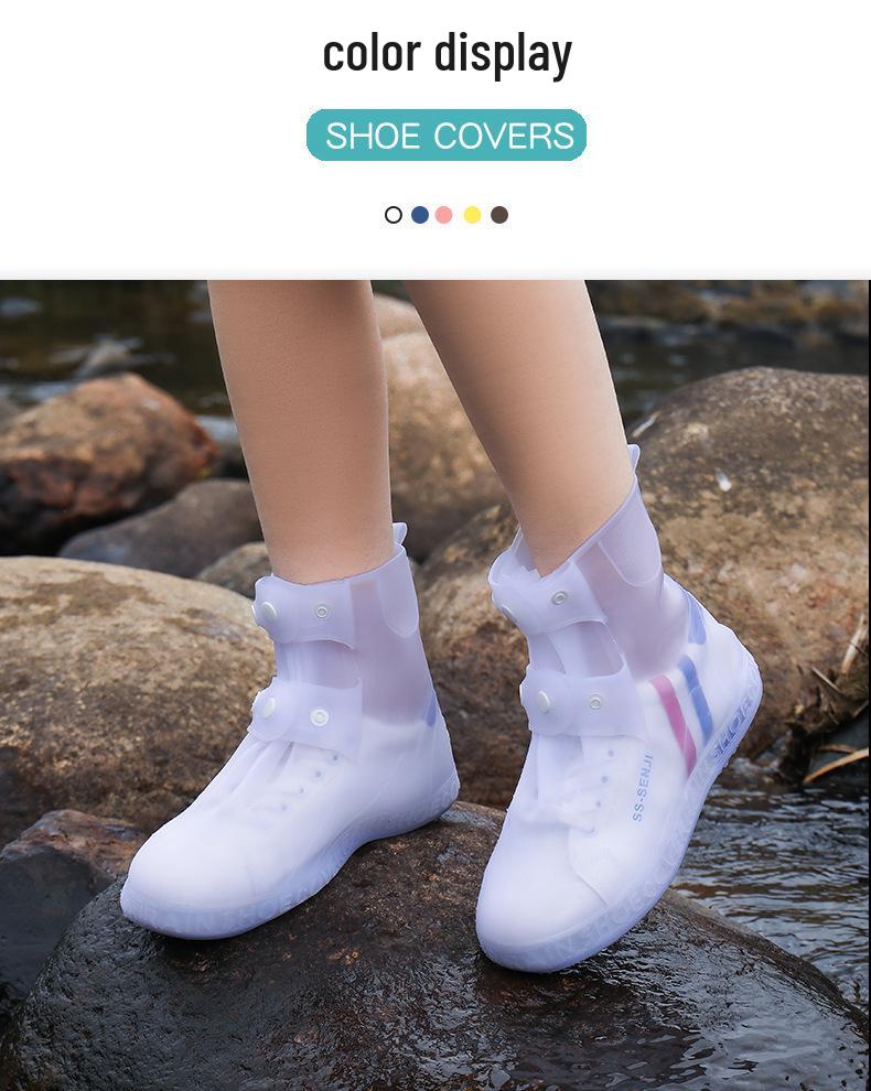 Unisex Waterproof Non-Slip Silicone Rain Shoe Covers: Thick, Wear-Resistant, Lightweight for Outdoor Use
