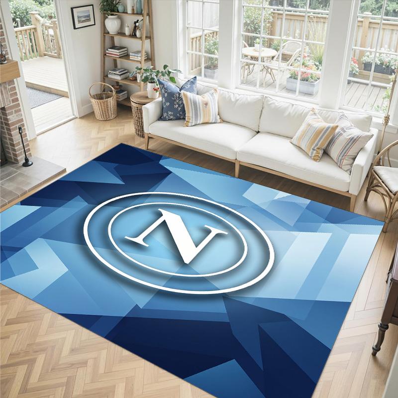 Napoli FC Design Crystal Velvet Carpet Cozy Non?Slip Printed Rug For Bedroom Living Room Entrance