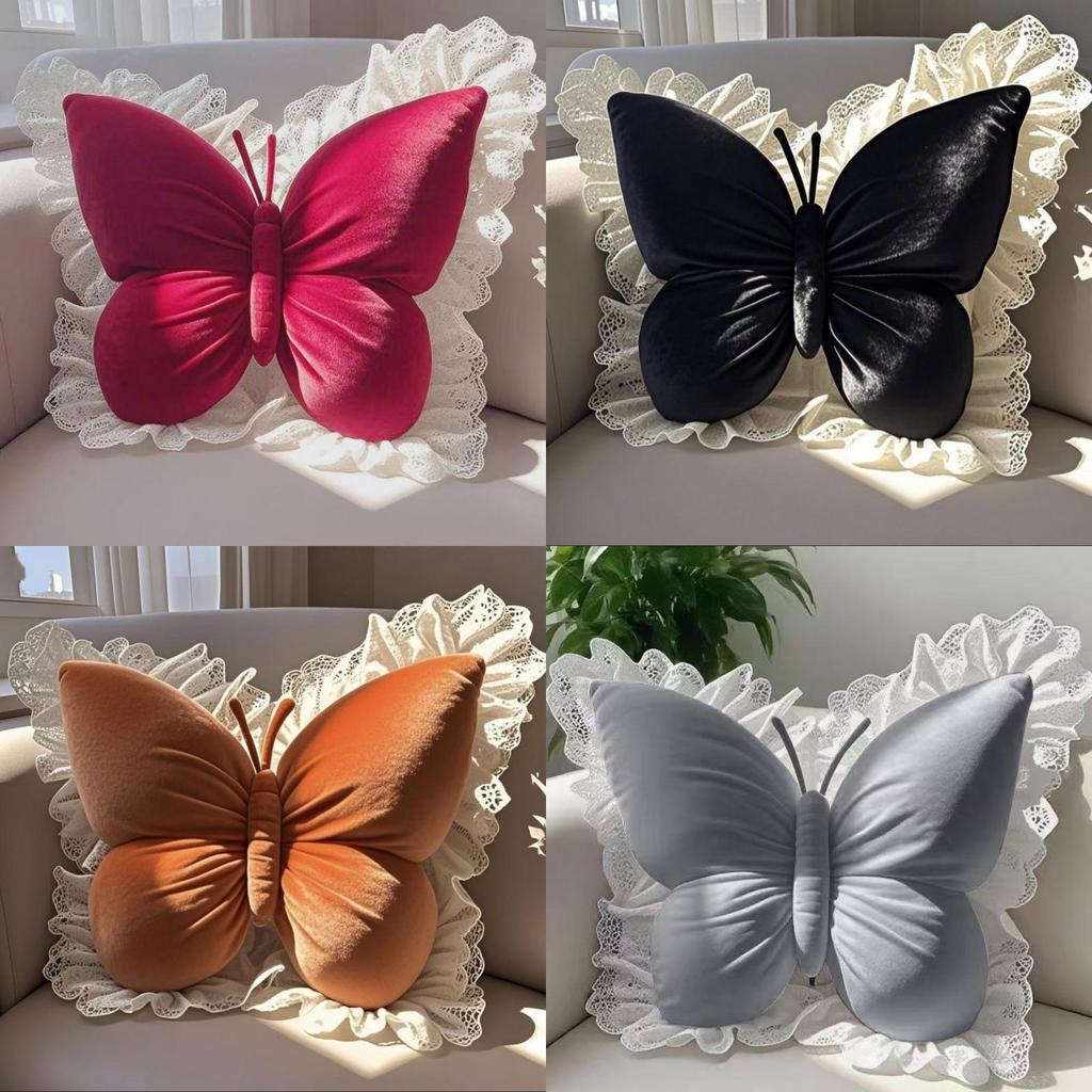 Princess Butterfly Living Room Pillow With Cotton Cover For Home And Car Use
