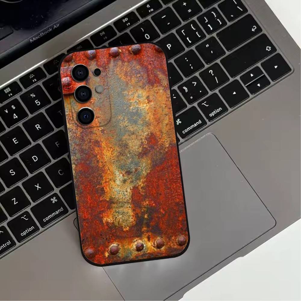 Custodia per Telefono R-Retro I-Industrial S-Style R-RustyS Per Samsung S25,S24,S21,S22,S23,S30,Ultra,S20,Plus,Fe,Copertura Nera in Silicone Morbido