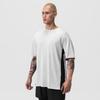 Summer American Sports Fitness Short-sleeved Men's Mesh Splicing Breathable American Round Neck Loose Solid Color T-shirt