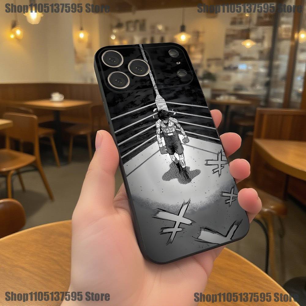 Boxing H-Hajime no Ippo Phone Case For iPhone 17,16,15,14,13,12,11,Pro,XS,Max,XR,Plus,E,SE4,Mini Black Soft Cover