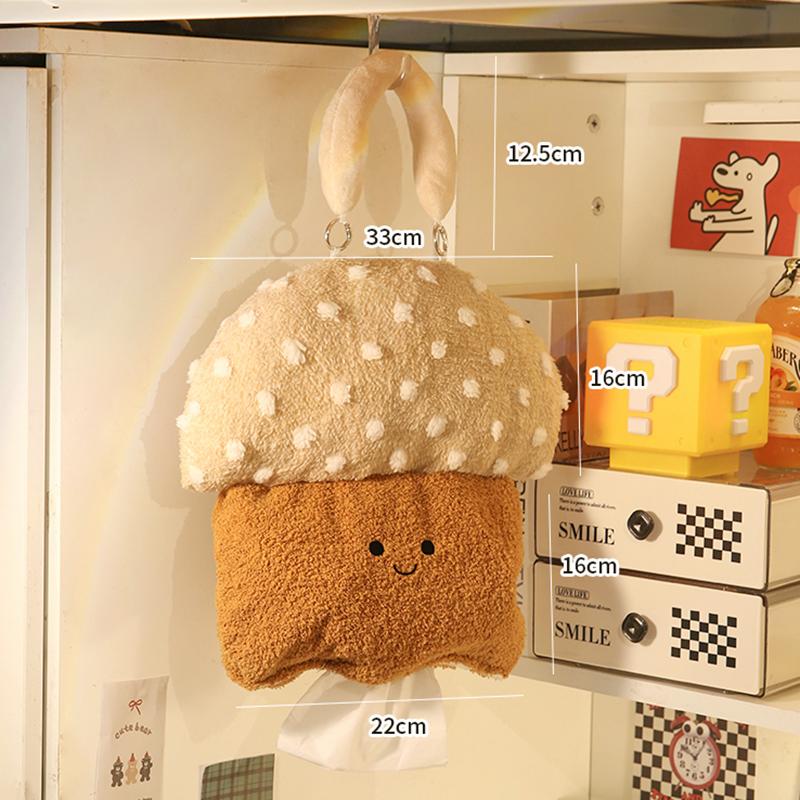 Wall Mounted Tissue Box Hanging Tissue Bag Living Room Dining Table Paper Case Household Cute Mushroom Creative Tissue Dispenser
